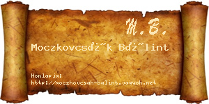 Moczkovcsák Bálint névjegykártya